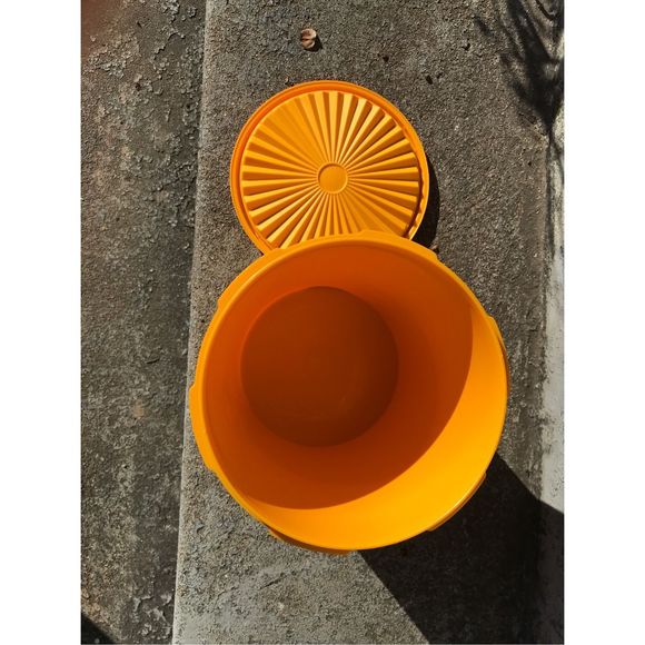 Vintage MCM Tupperware Nesting Canister Set MOD Orange on Orange - Picture 6 of 7